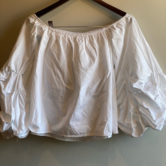 PETERSYN Womens Long Sleeve Off Shoulder Blouse White Size Small - Picture 1 of 7